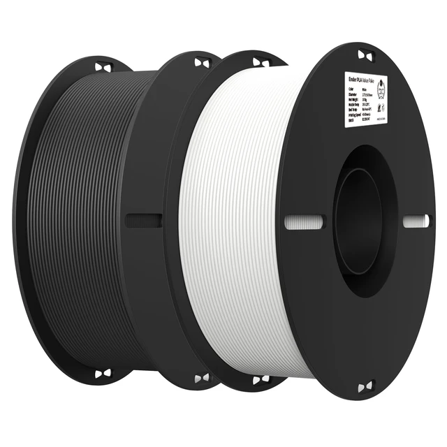 Alt view image 8 of 14 - 2kg Black & White PLA 1.75mm Filament Bundle for 3D Printing with No-Tangling Strong Bonding and Overhang Performance, Accuracy +/- 0.02mm