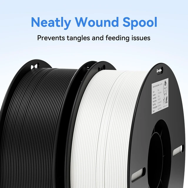 Alt view image 12 of 14 - 2kg Black & White PLA 1.75mm Filament Bundle for 3D Printing with No-Tangling Strong Bonding and Overhang Performance, Accuracy +/- 0.02mm