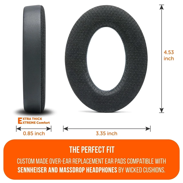 Alt view image 10 of 10 - WC Freeze PC38X - Cooling Gel Earpads for Sennheiser PC38X / PC37X / HD599 / HD598/ HD560S / Game ONE & More, Made by Wicked Cushions - Elevate Comfort, Durability, & Sound ^^ Black