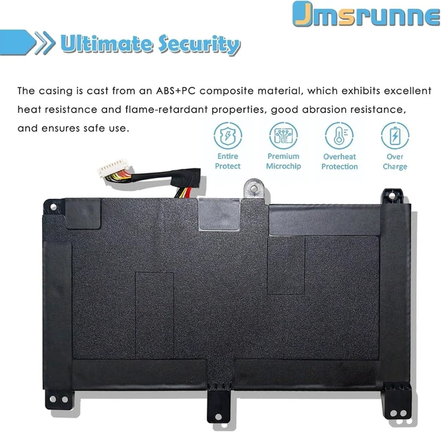 Alt view image 11 of 14 - 48Wh B31N1726 Laptop Battery Replacement for ASUS ROG Strix G531 G531GT G531GT-BI7N6 Series G15 G512 G512LI Series 11.4VLong Line