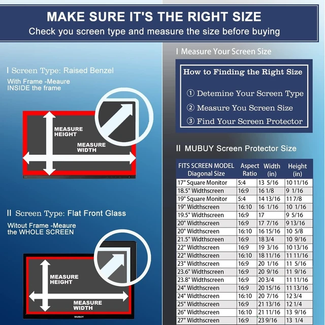 Alt view image 7 of 10 - 2 Pack Anti Glare Matte Screen Protector for 25" Inch 16:9 Sceptre/LG/Dell/HP/Acer/ViewSonic/ASUS/Aoc/Samsung/KOORUI/InnoView/CRUA/BenQ/SANSUI 25" Monitor/Gaming Monitor Screen Film