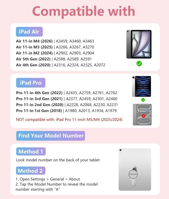 Alt view image 9 of 14 - for iPad Air 11 Inch Case with Keyboard M4/M3/M2 - Multi-Touch Trackpad, 7 Colors Backlit, Magnetic Stain Proof Folio Cover for iPad Air 5/4th Generation & Pro 11-in 4th 3rd 2nd 1st Gen, Pink