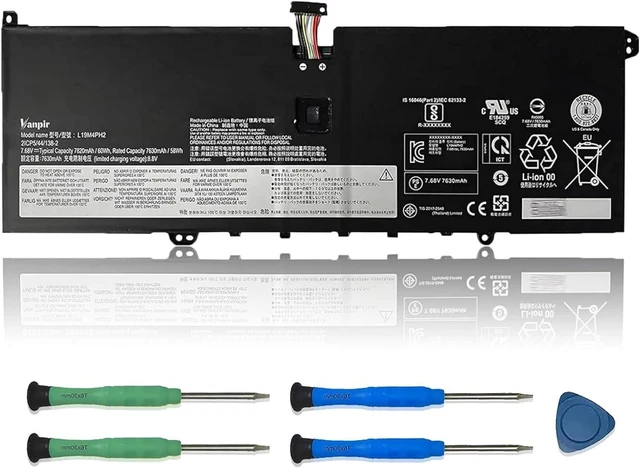 Alt view image 8 of 14 - L19M4PH2 L19C4PH2 Laptop Battery Replacement for Lenovo Ideapad Yoga 9-14ITL5 82BG Series 5B10Z33895 SB10Z33898 7.68V 60Wh 7820mAh 4-Cells