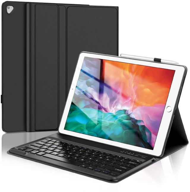 Alt view image 6 of 10 - OYOSUOGG Keyboard Case for iPad Pro 12.9 inch 2015 1st Gen / 2017 2nd Gen, Magnetic Detachable Slim Wireless Bluetooth Keyboard, Precise Cutouts Folio Cover Case with Pencil Holder, Auto Sleep/Wake