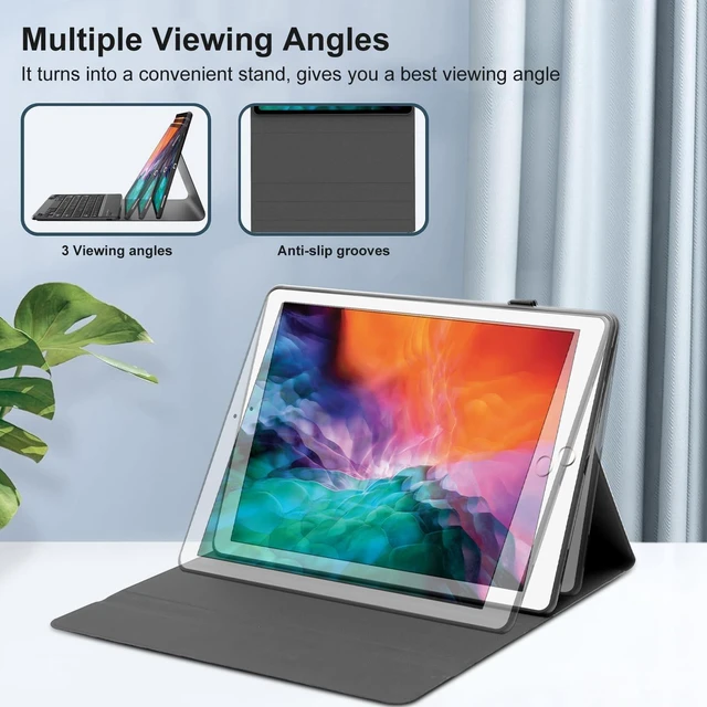 Alt view image 8 of 10 - OYOSUOGG Keyboard Case for iPad Pro 12.9 inch 2015 1st Gen / 2017 2nd Gen, Magnetic Detachable Slim Wireless Bluetooth Keyboard, Precise Cutouts Folio Cover Case with Pencil Holder, Auto Sleep/Wake