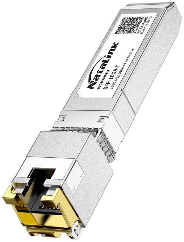 Alt view image 6 of 10 - NataLink 10Gb SFP+ to RJ45 Transceiver, 10Gbase-T Copper SFP to Ethernet Module Support 10G/2.5G/1.25G for Cisco/Ubiquit/TP-Link/Netgear/D-Link/Mikrotik/Brocade/Broadcom/and More (1-Pack, 30M)