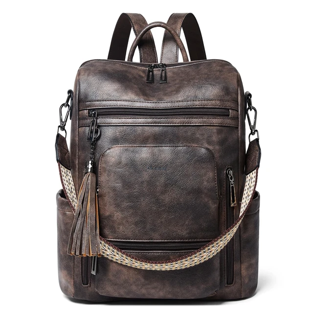 Alt view image 6 of 10 - Shrrie Fashion Vegan Leather Backpack Purse for Women,Fits 15.6 Inch Laptop for Work Travel School