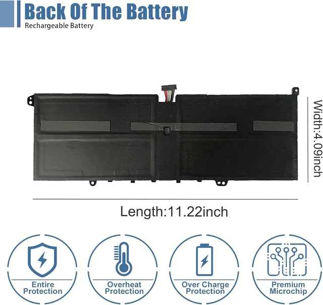 Alt view image 11 of 14 - L19M4PH2 L19C4PH2 Laptop Battery Replacement for Lenovo Ideapad Yoga 9-14ITL5 82BG Series 5B10Z33895 SB10Z33898 7.68V 60Wh 7820mAh 4-Cells