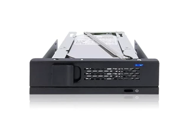 Alt view image 6 of 10 - ICY DOCK 3.5 inch SAS/SATA HDD Hard Drive Mobile Rack Tool Free Enclosure for 5.25" Bay | TurboSwap MB171SP-1B