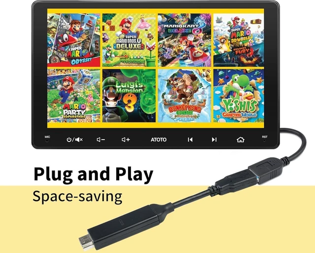 Alt view image 9 of 14 - ATOTO AC-HBV86 HDMI to USB A Adapter Cable, 13.8cm / 5.43 inchConnecting TV Boxes/Gamepads to Android Devices (P9 / A6 / S8 Series), Streaming TV Shows Movies and Games in Car
