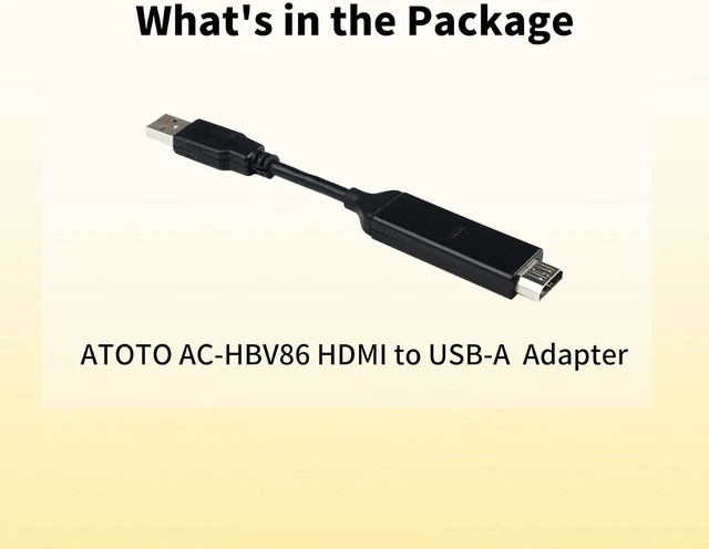 Alt view image 14 of 14 - ATOTO AC-HBV86 HDMI to USB A Adapter Cable, 13.8cm / 5.43 inchConnecting TV Boxes/Gamepads to Android Devices (P9 / A6 / S8 Series), Streaming TV Shows Movies and Games in Car