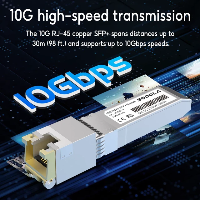 Alt view image 8 of 10 - SODOLA 10GBase-T RJ45 SFP+ Module, 10G SFP+ RJ-45 Copper Transceiver for SODOLA, SFP to Ethernet, Plug and Play,Hot Pluggable,Up to 30m Distance Copper SFP Modules (1 Pack)