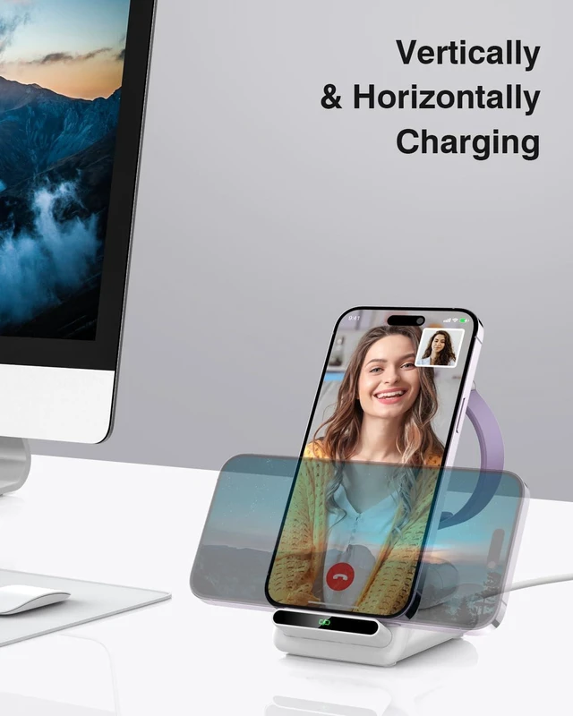 Alt view image 12 of 14 - Wireless Charging Station,3 in 1 Charging Stand Made for Apple Watch Ultra 11 10 9 8 7 6 SE 5 4 3,Fast Wireless Charger Made for iPhone 17/Air/16/15/14/13/12,for AirPods Pro(with Adapter) (White)