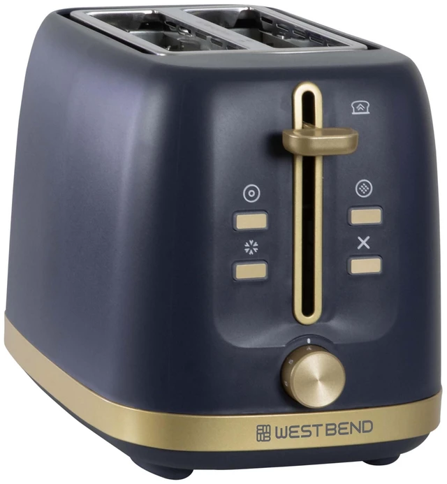 Alt view image 8 of 14 - Timeless 2-Slice Toaster with 7 Browning Levels, Bagel/Waffle/Defrost Settings, High-Lift Lever, Anti-Jam, Easy-Clean Crumb Tray, 2-Slice, Blue/Gold