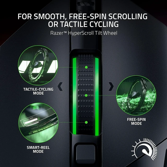 Alt view image 10 of 14 - Basilisk V3 Customizable RGB Wired Ergonomic Gaming Mouse, Black | Fastest Gaming Mouse Switch, Chroma RGB Lighting, 26K DPI Optical Sensor, 11 Programmable Buttons, HyperScroll Tilt Wheel