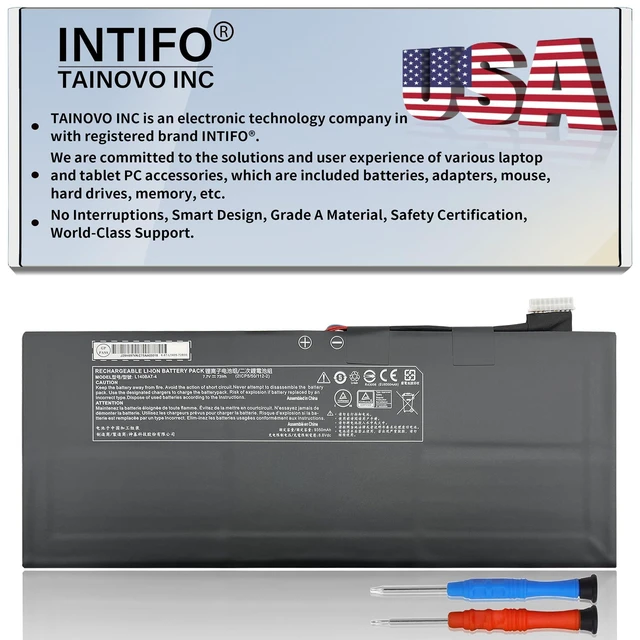 Alt view image 6 of 10 - INTIFO L140BAT-4 Laptop Battery Compatible with Lemp9 System76 Lemur Pro 9 Darter Pro 2021 CLEVO L140CU L141CU L140MU L141MU Schenker VIA 14 THUNDEROBOT MixBook Air Wooking Jiasha ST 6-87-L140S-72B01