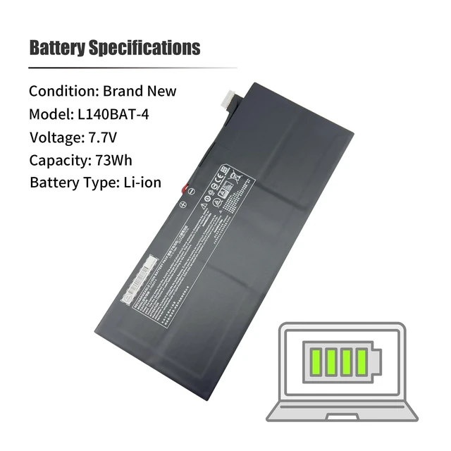 Alt view image 8 of 10 - INTIFO L140BAT-4 Laptop Battery Compatible with Lemp9 System76 Lemur Pro 9 Darter Pro 2021 CLEVO L140CU L141CU L140MU L141MU Schenker VIA 14 THUNDEROBOT MixBook Air Wooking Jiasha ST 6-87-L140S-72B01