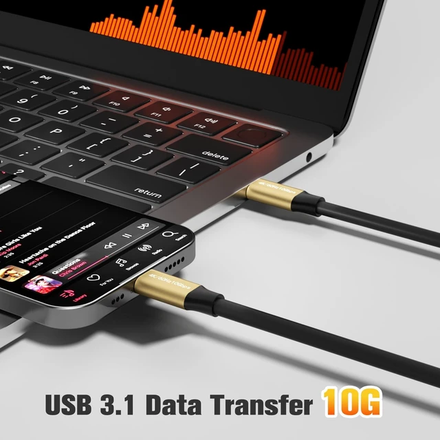 Alt view image 8 of 10 - Ultra Long 4K USB C Cable 20 FT, Full Feature USB-C to C Cable, USB 3.1 Gen 2, Supports 4K@60Hz Video Output, 65W PD Fast Charging, 10Gbps Data Transfer, For Smartphone, Laptop, Tablet, TV, Monitor