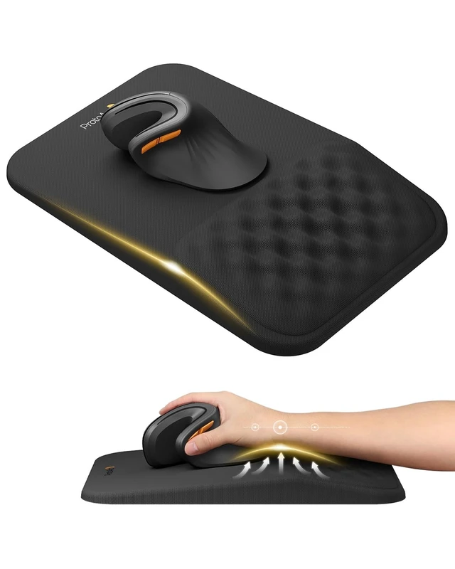 Alt view image 8 of 14 - MP50 Ergonomic Mouse Pad with Wrist Support, Lycra Surface, Black