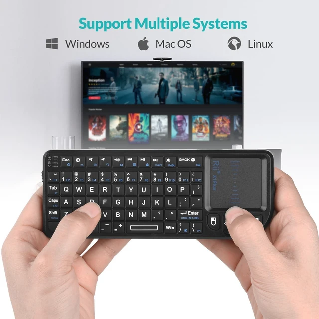 Alt view image 7 of 10 - Rii Mini Bluetooth Keyboard,2.4G Handheld Wirelesss Protable Backlit Keyboard with Touchpad,Compatible with Smart TV,Google, Fire Stick,HTPC/IPTV,PC
