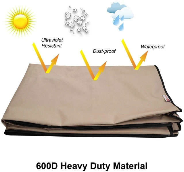 Alt view image 7 of 8 - iBirdie Outdoor TV Cover 65 to 70 inch Weatherproof, Cover Size 64"L x 40"H, Waterproof for Outside Flat Screen 65 to 70 inch TV, Light Brown, 600D Thick Fabric Screen Protector with Bottom
