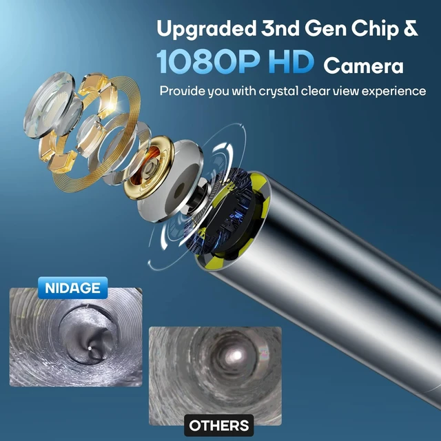 Alt view image 10 of 14 - Inspection Camera Wireless Endoscope 2025 Top Tiny WiFi Borescope 3.9mm 1080P HD Endoscope Camera with Light IP67 Waterproof Semi-Rigid Snake Cam for iPhone, Android, Tablet, 5FT