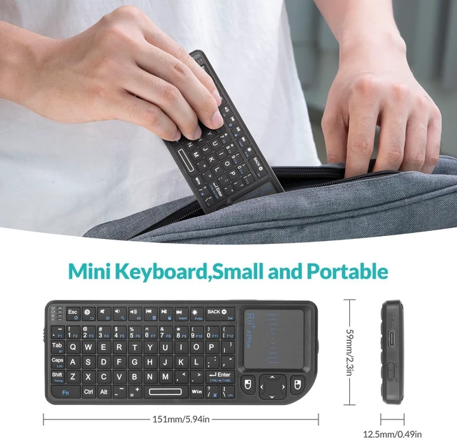 Alt view image 10 of 10 - Rii Mini Bluetooth Keyboard,2.4G Handheld Wirelesss Protable Backlit Keyboard with Touchpad,Compatible with Smart TV,Google, Fire Stick,HTPC/IPTV,PC