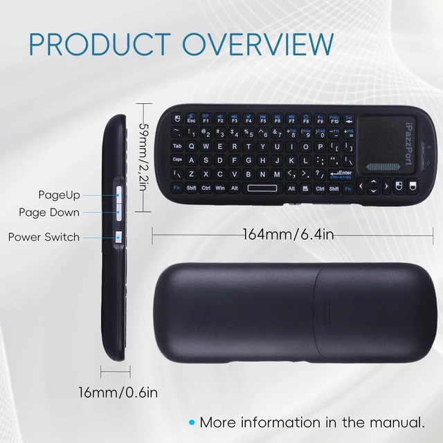 Alt view image 9 of 10 - iPazzPort 2.4G+Bluetooth Wireless Mini Keyboard with Touchpad and Mouse Compact Design,Portable Lightweight for PC/Android/iOS/Raspberry/HTPC