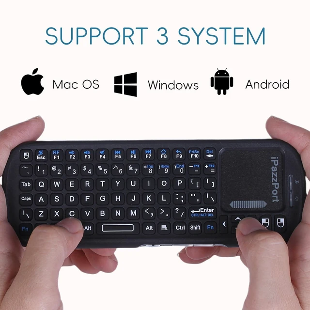 Alt view image 10 of 10 - iPazzPort 2.4G+Bluetooth Wireless Mini Keyboard with Touchpad and Mouse Compact Design,Portable Lightweight for PC/Android/iOS/Raspberry/HTPC