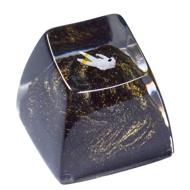 Alt view image 6 of 10 - Gold Galaxy Astronaut Artisan Keycap R1 SA Profile Custom Astronauts Keycaps 1U ESC Space Explorer Handmade Gaming Resin Key Cap Cherry MX Switch Compatible Mechanical Keyboard Space Lover Gift