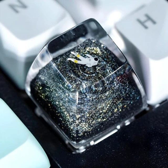 Alt view image 9 of 10 - Gold Galaxy Astronaut Artisan Keycap R1 SA Profile Custom Astronauts Keycaps 1U ESC Space Explorer Handmade Gaming Resin Key Cap Cherry MX Switch Compatible Mechanical Keyboard Space Lover Gift