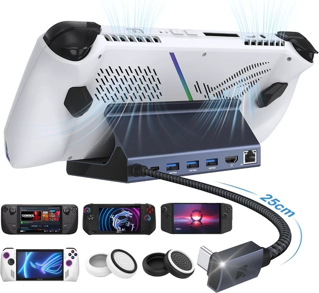Alt view image 8 of 14 - iVANKY 4K@144Hz/ 4K@120Hz HDMI 2.1 ROG Ally Dock, 8-in-1 Aluminum Docking Station for Steam Deck OLED & ROG Ally X, 100W PD Charge, 1Gbps Ethernet, 3 USB 3.0, Pro Gaming Stand Hub (No PD Adapter)
