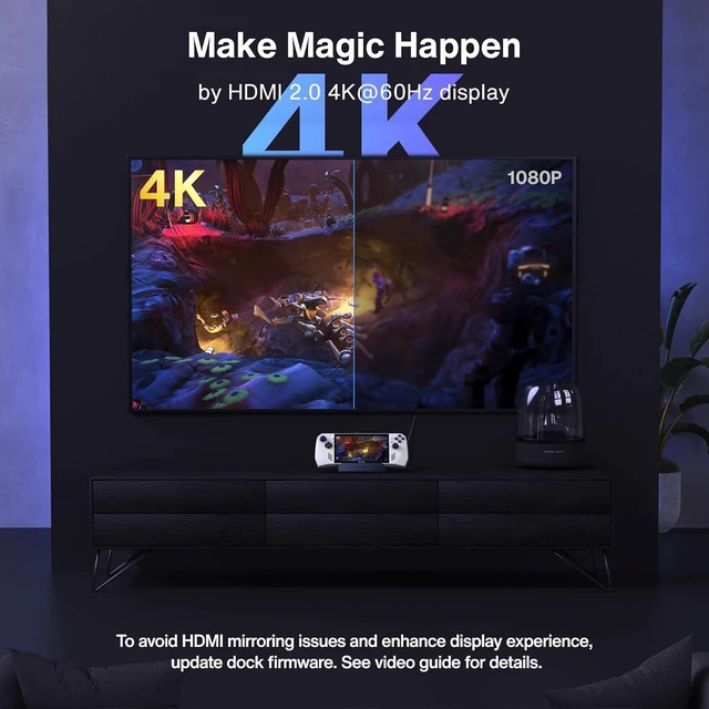 Alt view image 9 of 14 - iVANKY 4K@144Hz/ 4K@120Hz HDMI 2.1 ROG Ally Dock, 8-in-1 Aluminum Docking Station for Steam Deck OLED & ROG Ally X, 100W PD Charge, 1Gbps Ethernet, 3 USB 3.0, Pro Gaming Stand Hub (No PD Adapter)