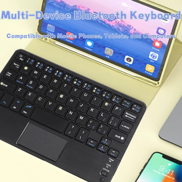 Alt view image 8 of 10 - Yoidesu 7 Inch Keyboard with Touchpad, Mini Bluetooth Touchpad Keyboard, Ultra-Slim Keypad for Tablets, Smartphones, Laptops, Desktop, Computers - Automatic Sleep Design