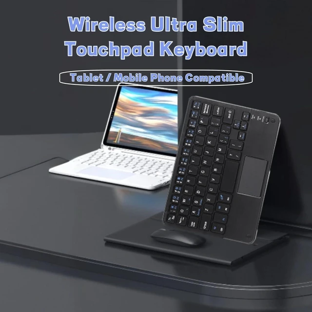 Alt view image 7 of 10 - Yoidesu 7 Inch Keyboard with Touchpad, Mini Bluetooth Touchpad Keyboard, Ultra-Slim Keypad for Tablets, Smartphones, Laptops, Desktop, Computers - Automatic Sleep Design