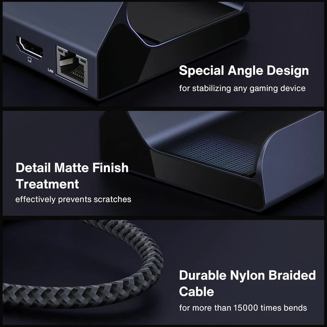 Alt view image 14 of 14 - iVANKY 4K@144Hz/ 4K@120Hz HDMI 2.1 ROG Ally Dock, 8-in-1 Aluminum Docking Station for Steam Deck OLED & ROG Ally X, 100W PD Charge, 1Gbps Ethernet, 3 USB 3.0, Pro Gaming Stand Hub (No PD Adapter)