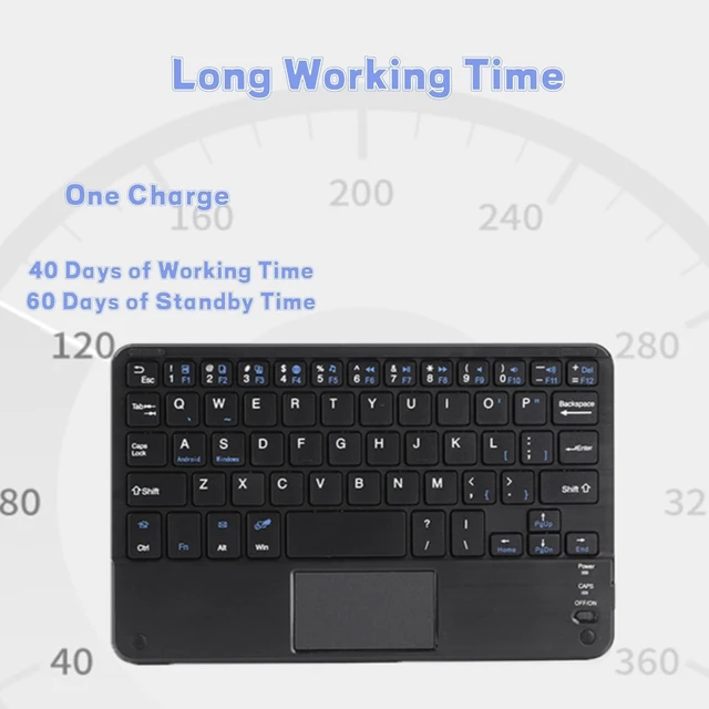 Alt view image 10 of 10 - Yoidesu 7 Inch Keyboard with Touchpad, Mini Bluetooth Touchpad Keyboard, Ultra-Slim Keypad for Tablets, Smartphones, Laptops, Desktop, Computers - Automatic Sleep Design