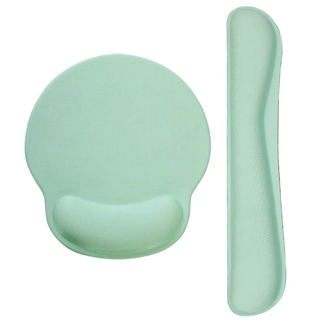 Alt view image 2 of 2 - Mouse Pad Keyboard Wrist Rest, Gel Non Slip Rubber Wrist Support Rest Mouse Pad for Home Office, Computer Laptop Desk Typist Gamer, Soft Comfy Cushion Mousepad with Memory Foam Ergonomic, Light Green