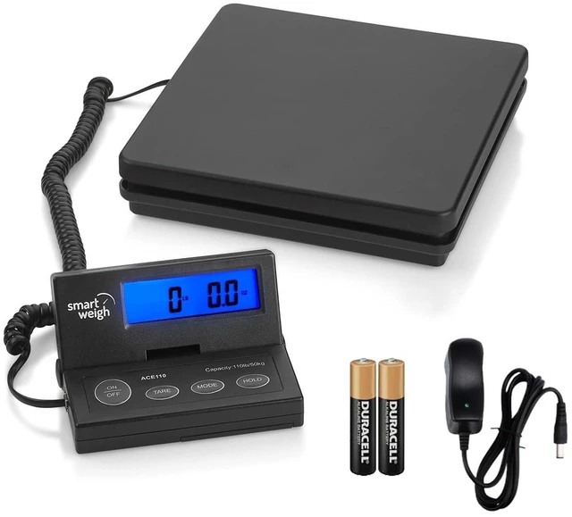 Alt view image 8 of 14 - Smart Weigh Digital Postal Shipping Scale, 110lb/50kg to 0.1oz/2g Precision, Hold Function, Separate Wall-Mount Screen, AC Adapter & Batteries Included