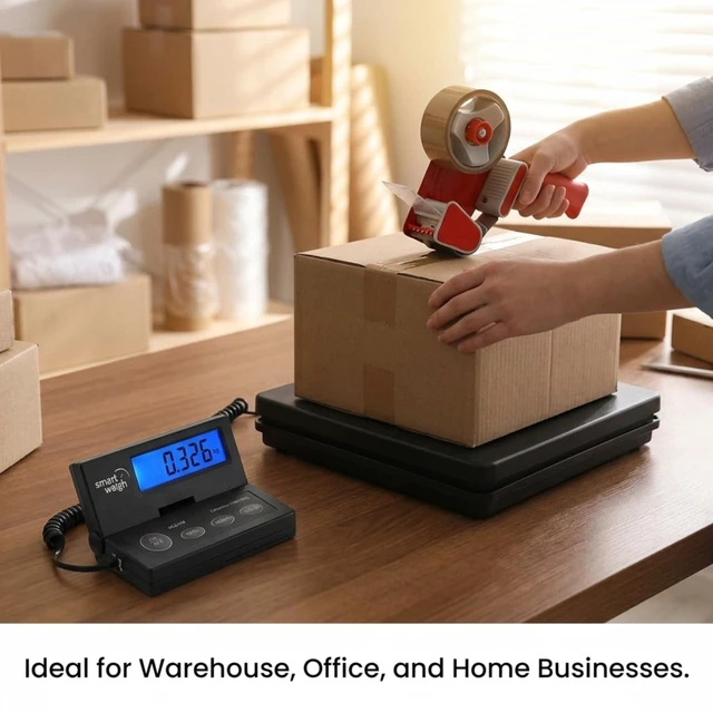 Alt view image 14 of 14 - Smart Weigh Digital Postal Shipping Scale, 110lb/50kg to 0.1oz/2g Precision, Hold Function, Separate Wall-Mount Screen, AC Adapter & Batteries Included