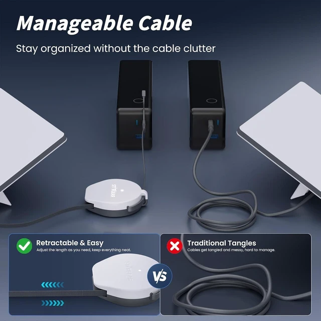 Alt view image 14 of 14 - Starlink Mini Cable 6.5FT, USB-C Retractable Cable with Smart Protocol Chip, 140W Starlink USB C to DC Power Cable with Indicator Light, Work with 20V/100W, 28V/140W PD Power Source
