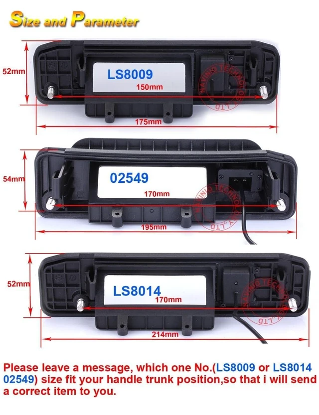 Alt view image 9 of 10 - Rear View Back up Parking car Camera Trunk Handle for W205 C117 W172 W222 C180 C200 C220 C250 C280 C300 C300E C350 C400 W204 CLA45 CLA220 45 E220 E220d E350 E320 E400 C207 R172 C43 C63 E43 E53 SLK55