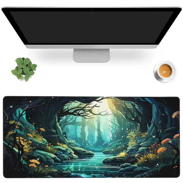 Alt view image 6 of 10 - Gaming Mouse Mat Beautiful Landscape Large Mouse Pad Extended Mouse Pad Desk Mat Non-Slip Rubber Base Mice Pad Desk Pad for Office Game Home 35.4x15.75 in