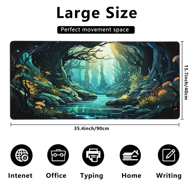 Alt view image 8 of 10 - Gaming Mouse Mat Beautiful Landscape Large Mouse Pad Extended Mouse Pad Desk Mat Non-Slip Rubber Base Mice Pad Desk Pad for Office Game Home 35.4x15.75 in