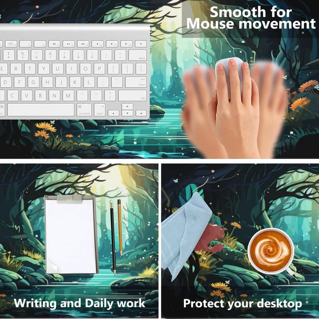 Alt view image 9 of 10 - Gaming Mouse Mat Beautiful Landscape Large Mouse Pad Extended Mouse Pad Desk Mat Non-Slip Rubber Base Mice Pad Desk Pad for Office Game Home 35.4x15.75 in