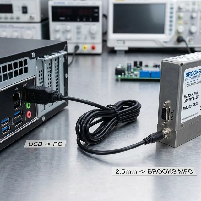 Alt view image 12 of 12 - USB to 2.5mm Audio Jack RS485 Cable 1.8m for Brooks MFC Flow Meter PC Communication