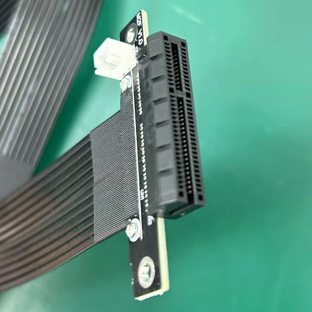 Alt view image 9 of 10 - Pcie 4.0 M.2 Nvme to x4 Extension Flat Riser Cable Corner 90 Degrees Ful Speed for PCIE 4X SSD RAID, LAN, GPU, Capture Card Extender (M42UF, 30cm)