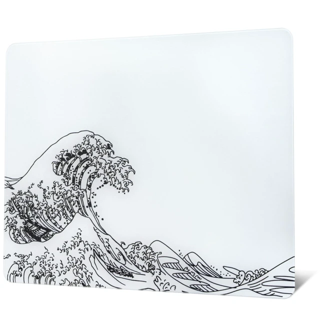 Alt view image 7 of 12 - XVX Glass Gaming Mouse Pad, White Kanagawa Hard Mousepads for Gaming,Professional Large Mouse Mat 16.2" x 12.2", Special Glass Surface with Improved Precision and Speed