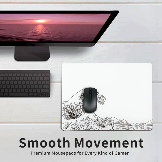 Alt view image 12 of 12 - XVX Glass Gaming Mouse Pad, White Kanagawa Hard Mousepads for Gaming,Professional Large Mouse Mat 16.2" x 12.2", Special Glass Surface with Improved Precision and Speed