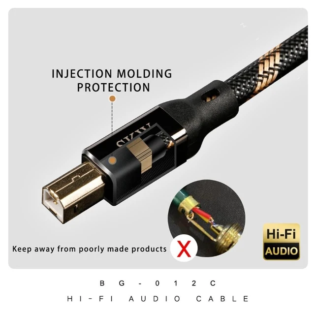 Alt view image 9 of 10 - SKW Audiophiles USB Printer Cable Type C/USB C to USB B High Speed DAC Decoder Cable 6.5ft/2M